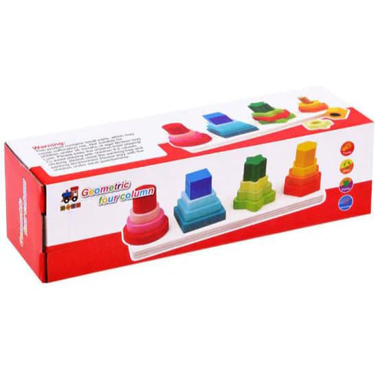 Wooden 4 Column Geometrical Shapes Sorter