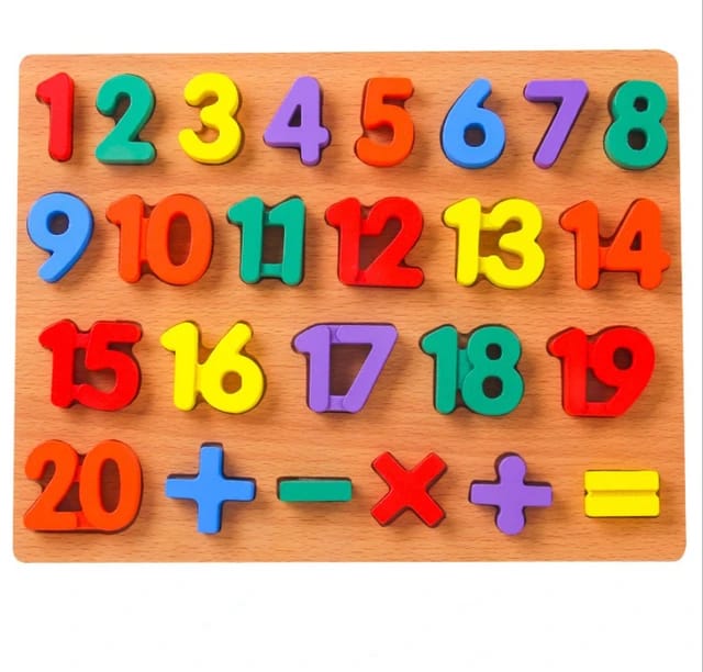 Wooden 3D Colorful Numbers Sorting Board – MGT Toys
