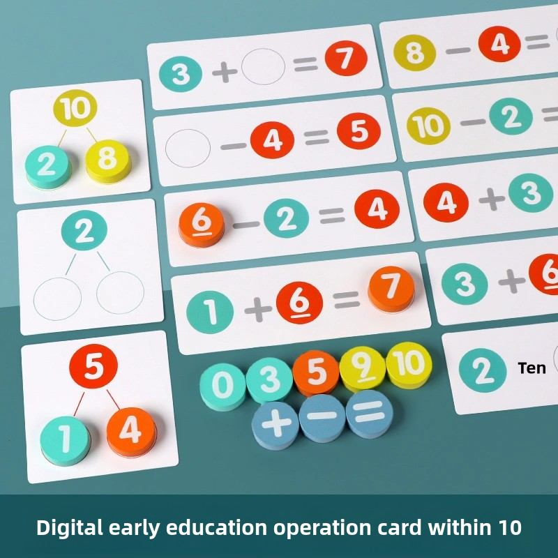 Wooden Montessori Numerical Operation Cognitive Matching Puzzle