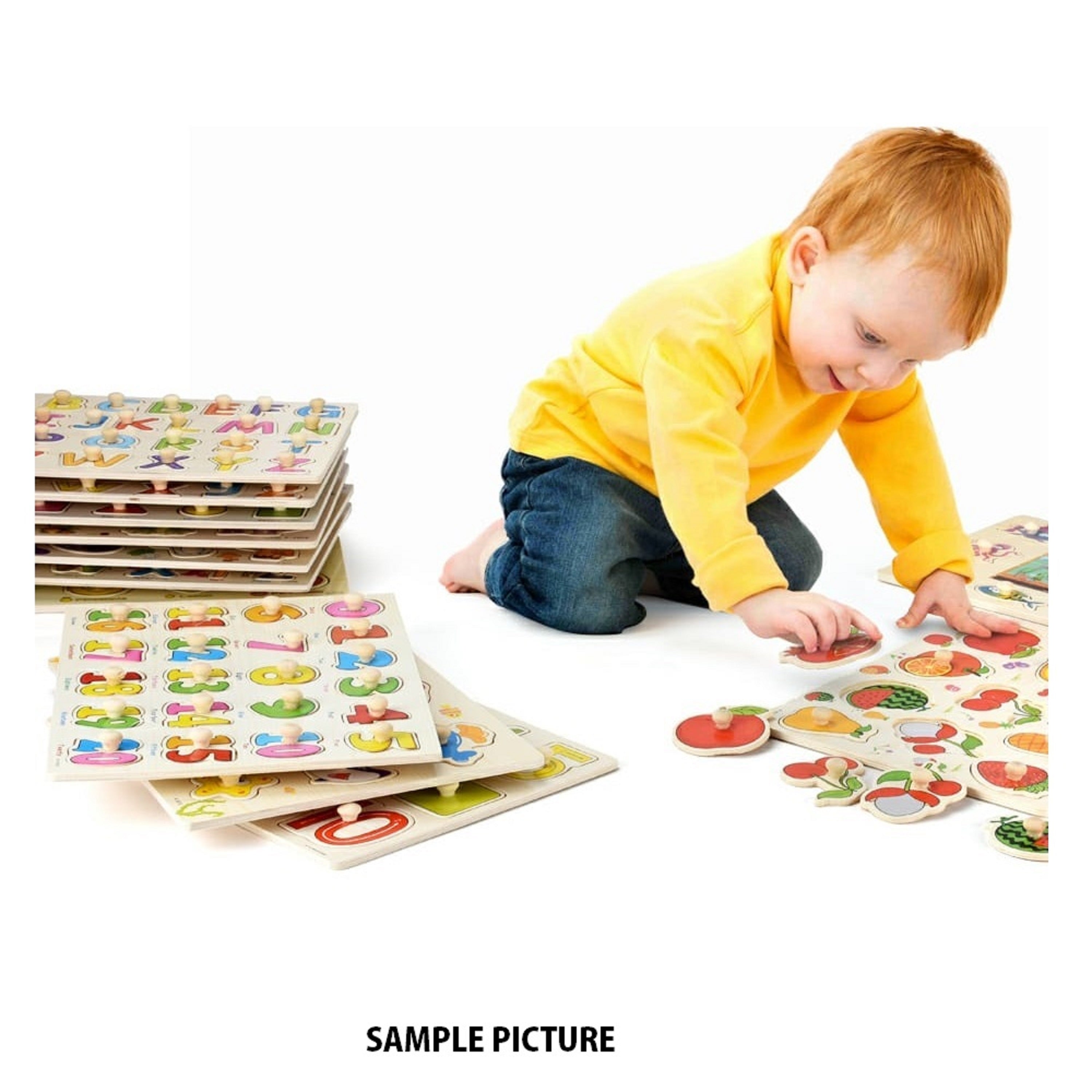 Wooden Vegetable Peg Puzzle Pin Board