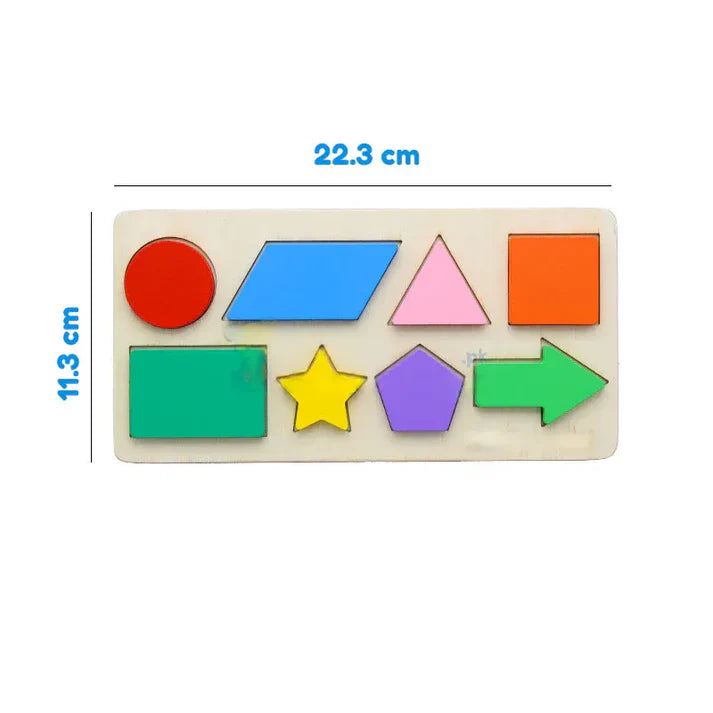 Wooden 3D geometric Shapes Sorting Board