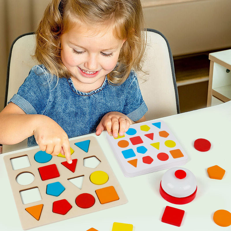 Wooden 3D Shape Puzzle Challenge Board Game