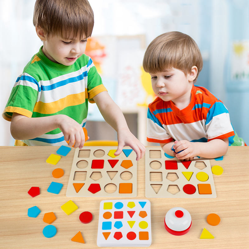 Wooden 3D Shape Puzzle Challenge Board Game