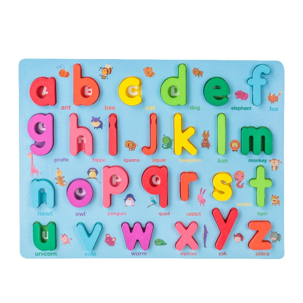 Wooden 3d Colorful Alphabets,Numbers & Shapes Sorting Boards