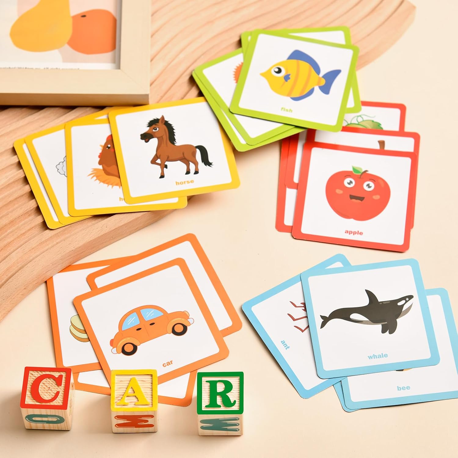 Wooden Spelling Learning & Matching Blocks Game