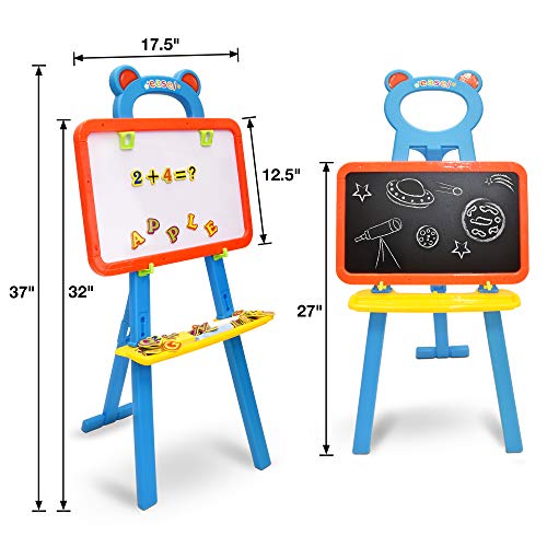 3in1 Double Sided Magnetic Drawing/Writing Board With Easel Stand