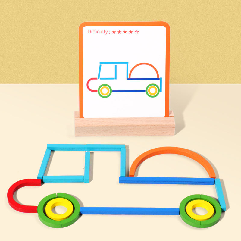 Wooden Montessori Sticks & Rings Interactive Toy