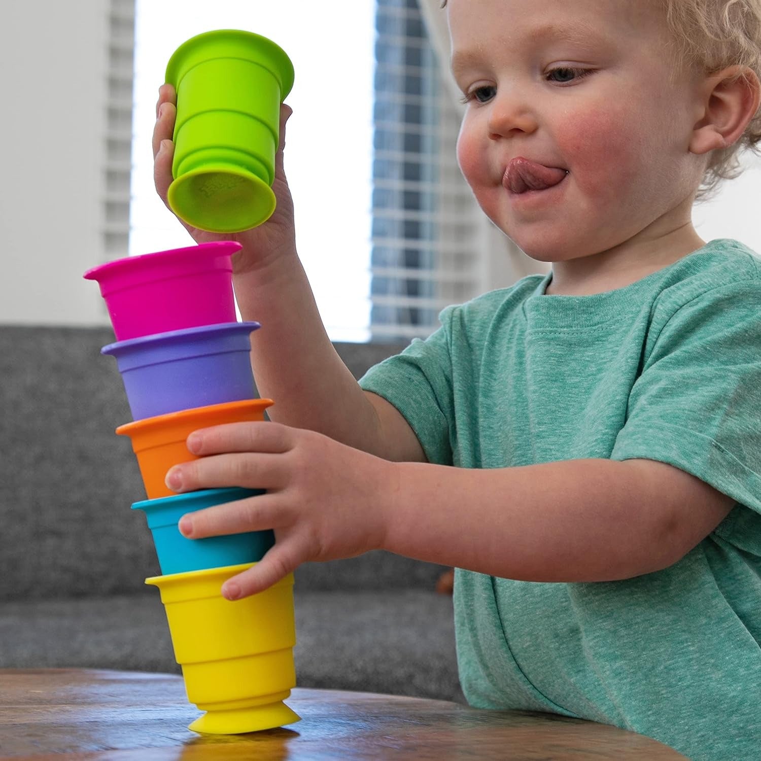 Soft Rubber Montessori Stacking & Suction Cups Set-6 pcs