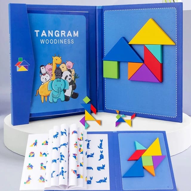 Magnetic Wooden Tangram Activity Book