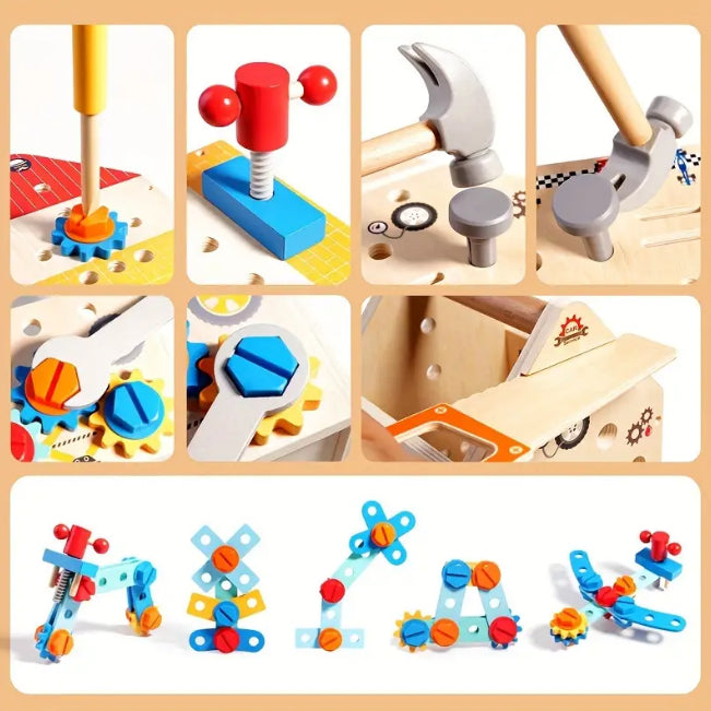 Wooden STEM Construction Tool Box Set For Kids