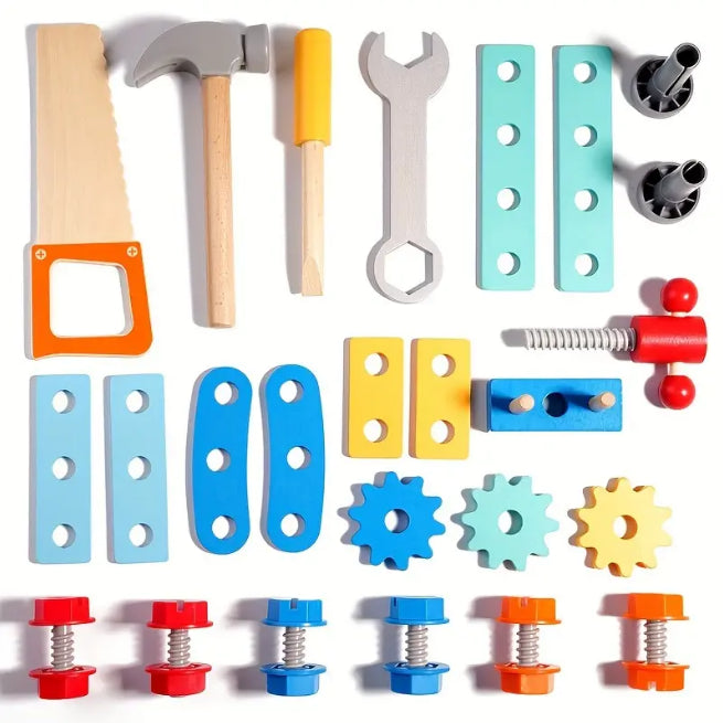 Wooden STEM Construction Tool Box Set For Kids