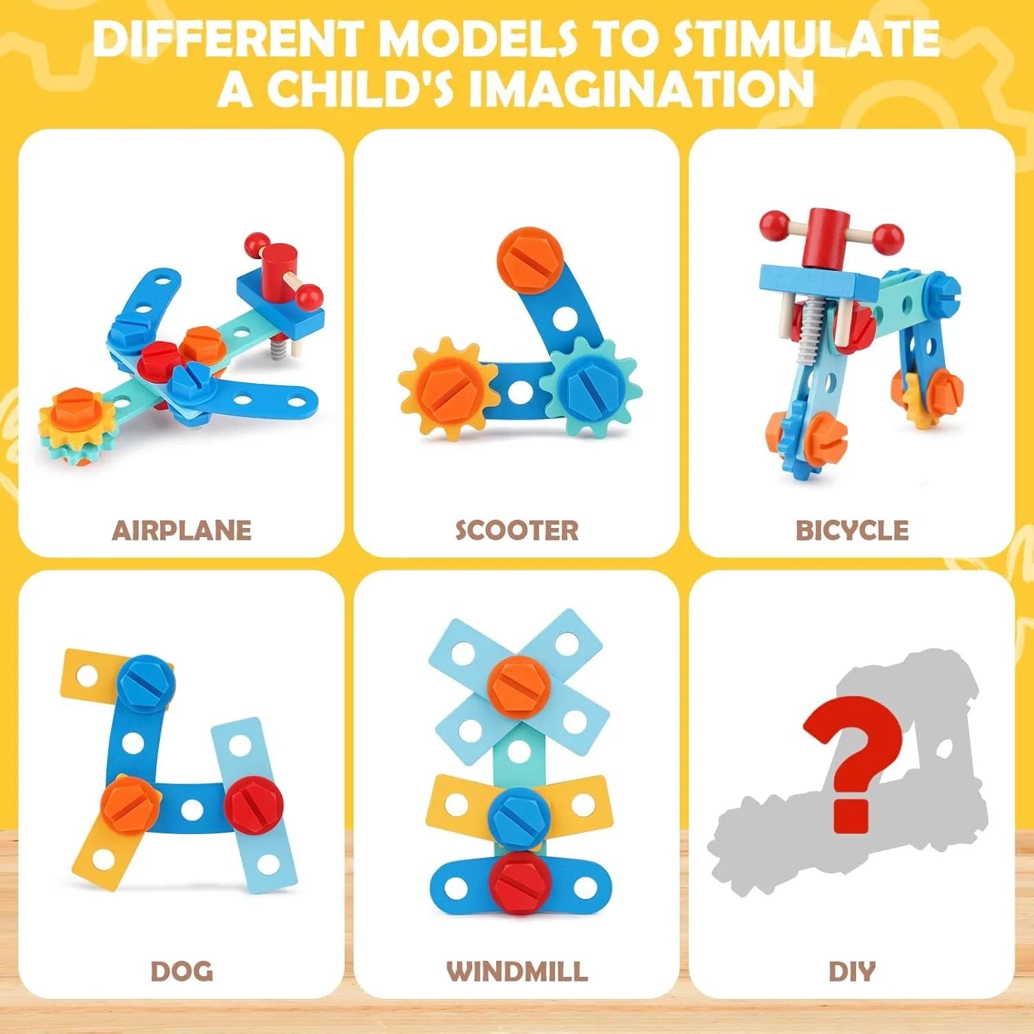 Wooden STEM Construction Tool Box Set For Kids