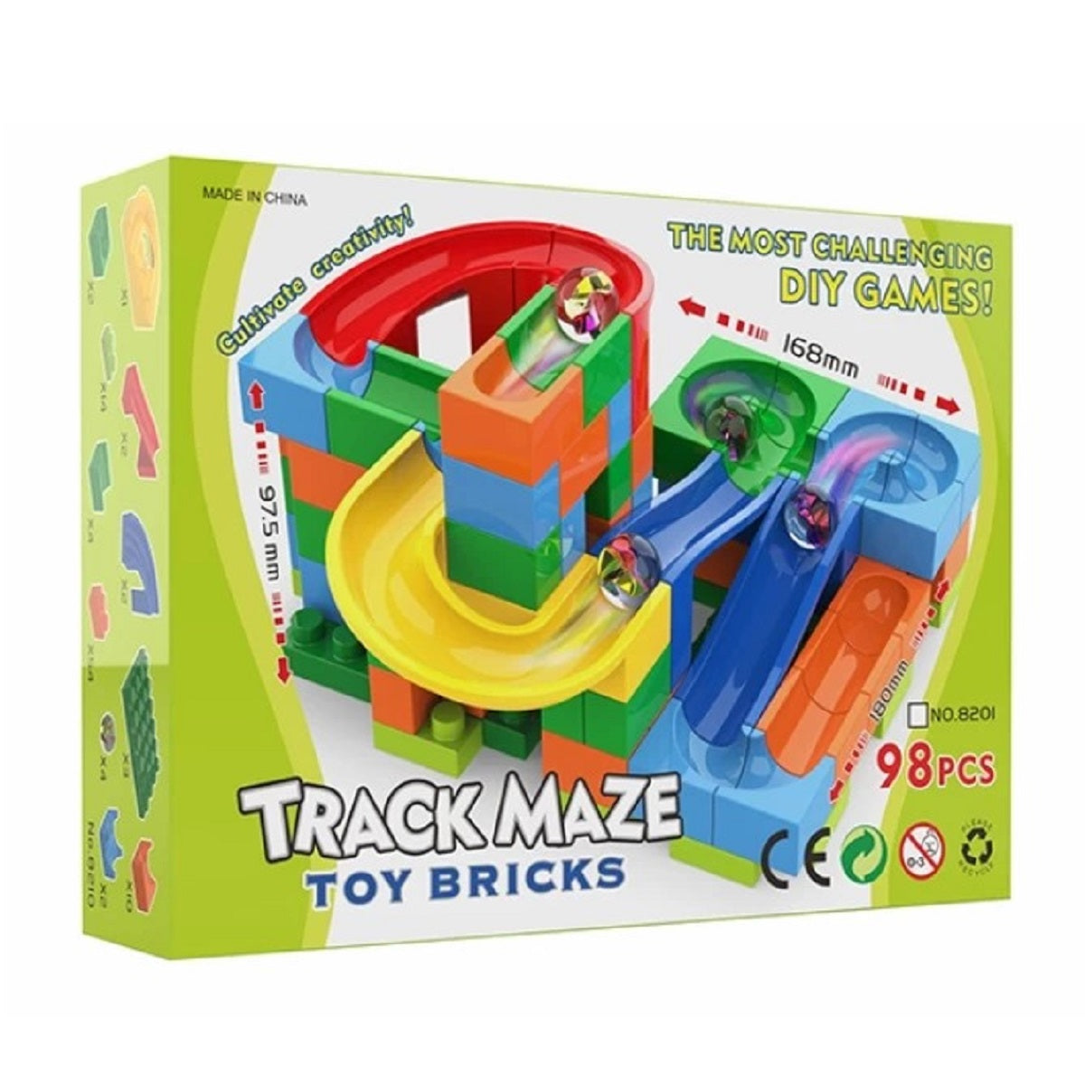 Marble Run Track Maze Construction Blocks Set-98 Pcs