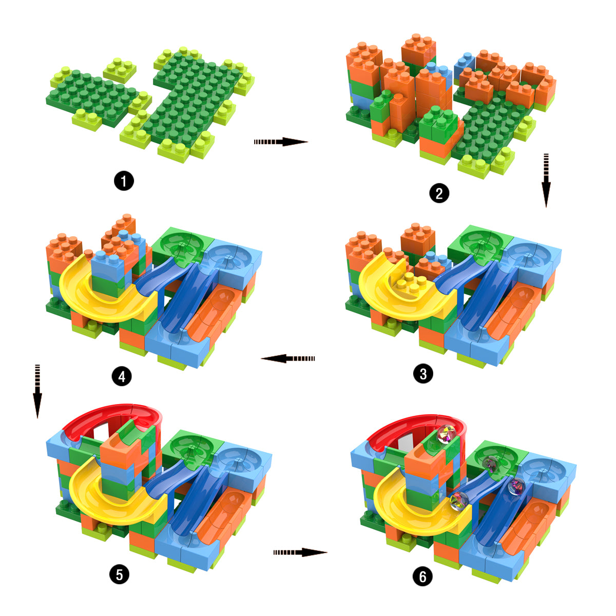 Marble Run Track Maze Construction Blocks Set-98 Pcs