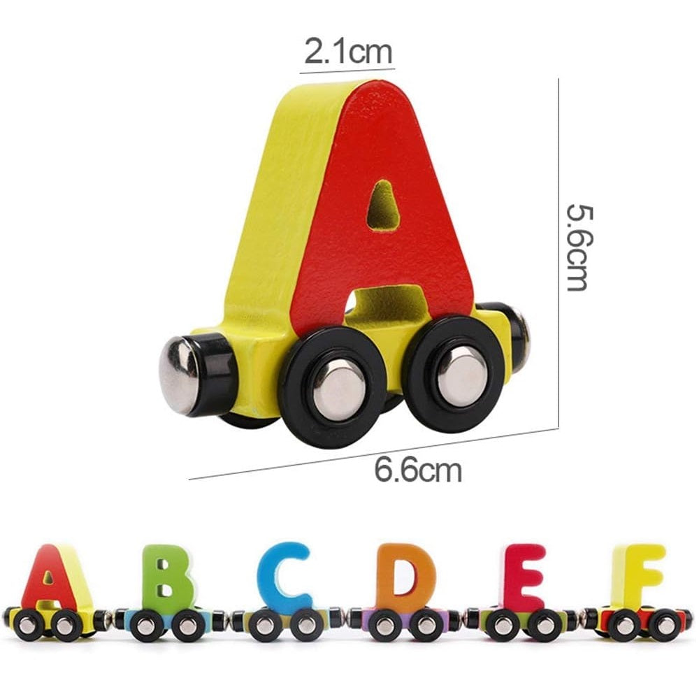 Wooden Multicolor Magnetic Alphabet Train