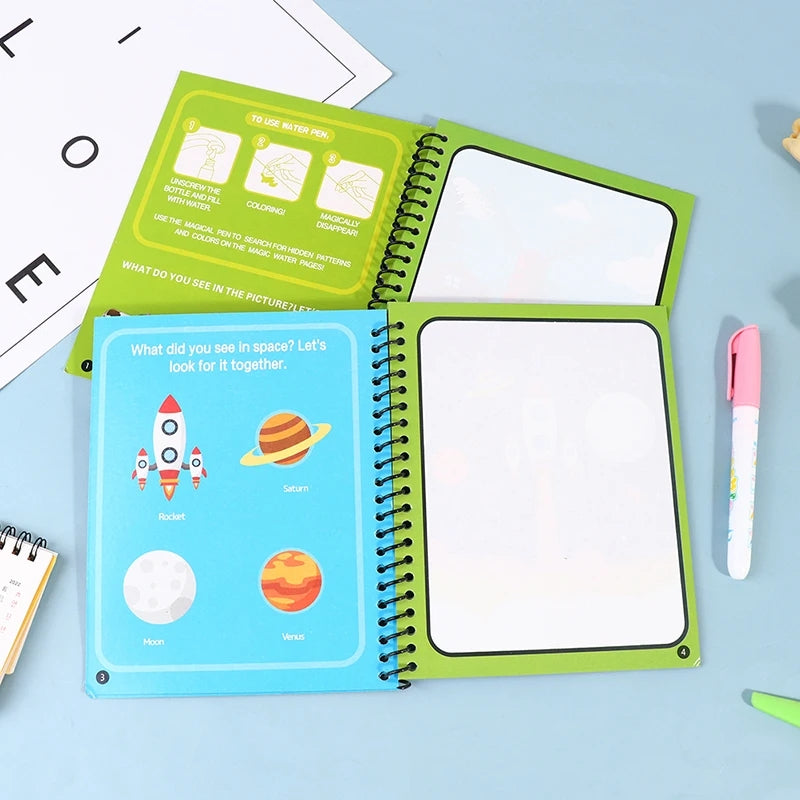 Magic Reusable Water Coloring Activity Book M MGT Toys Magic reusable water coloring activity book m mgt toys