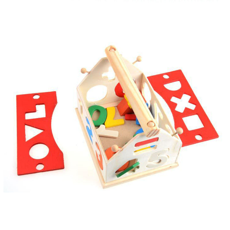 Wooden Intelligent Number & Shapes Sorting House