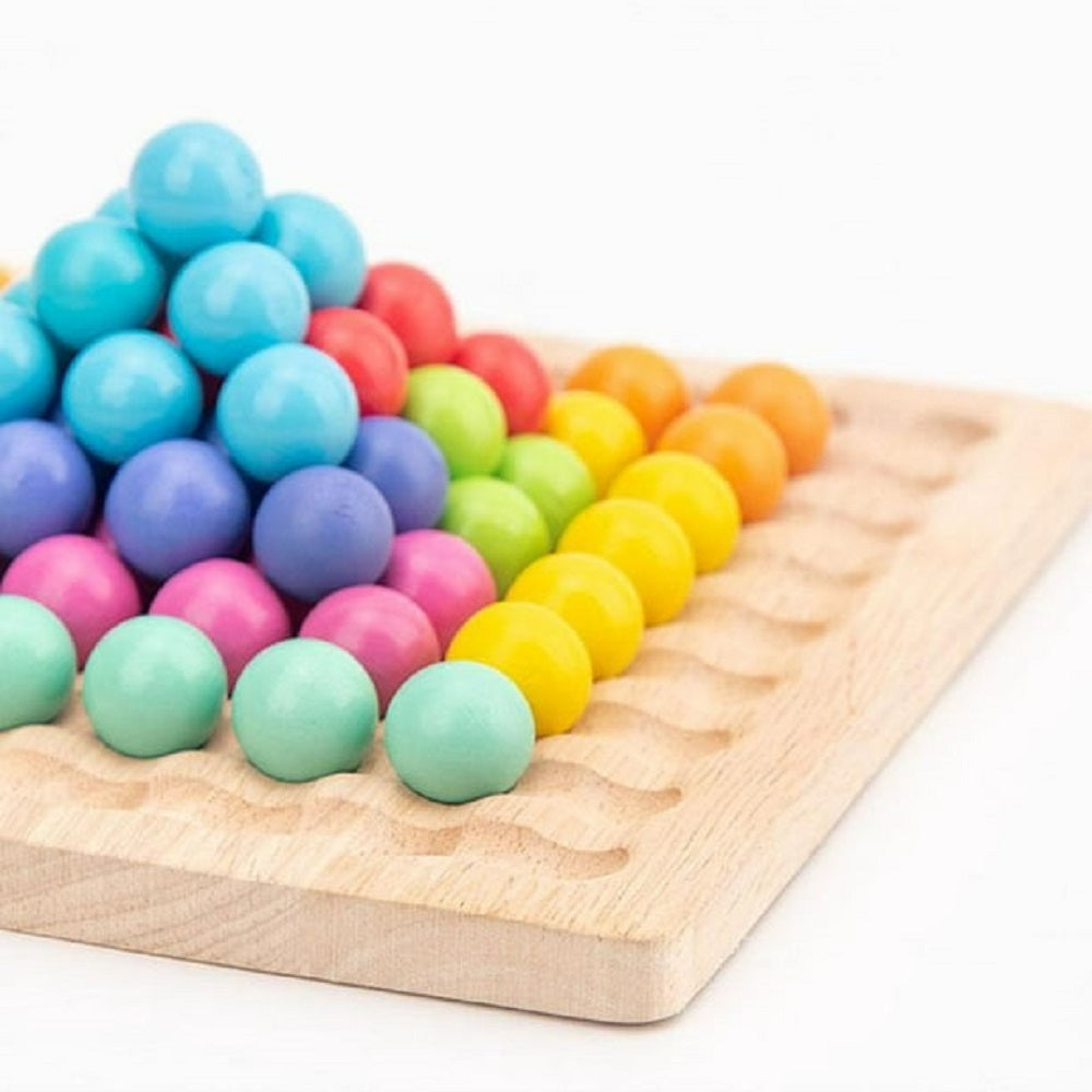 Wooden Color Beads Sorting Montessori Activity Board 