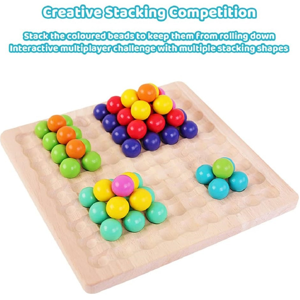 Wooden Color Beads Sorting Montessori Activity Board 