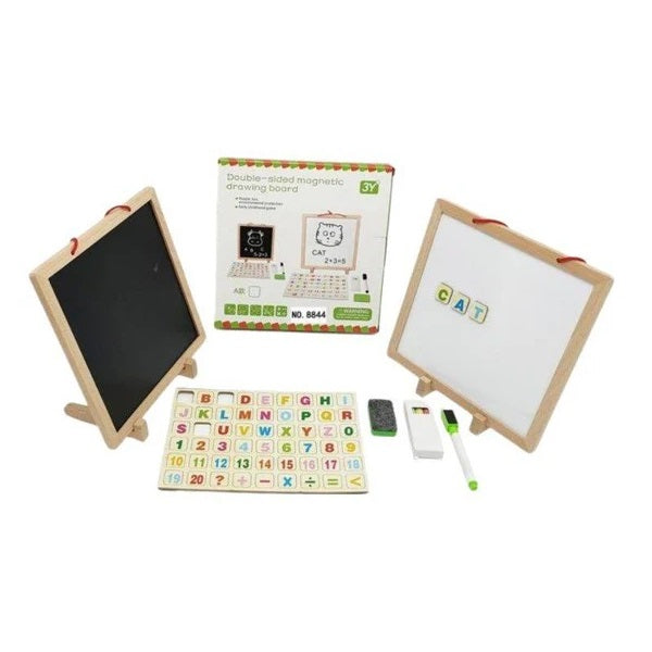 Wooden 2 in 1 Magnetic Writing/Drawing Board