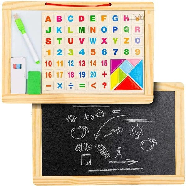 Wooden 2 in 1 Magnetic Writing/Drawing Board