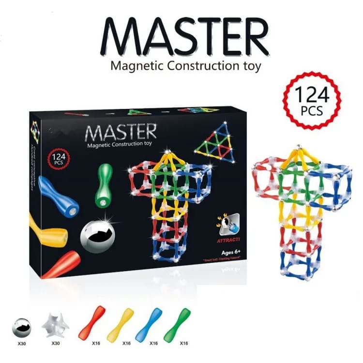 Magnetic Balls & Sticks Building Blocks Set -124 pcs