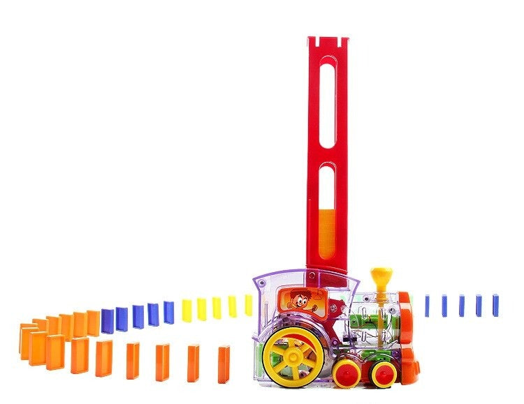 Kids Automatic Domino Train Educational DIY Car Toy Set