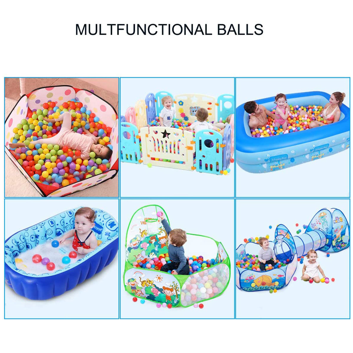 Pack of 50 Multicolor Soft Tent/pool Ocean Balls Set