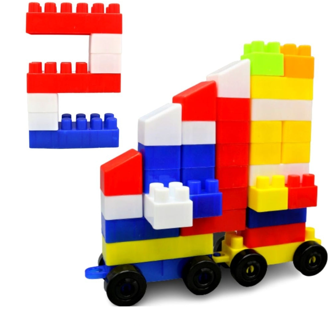 Bucket Of 55 pcs Multicolor High Quality Building Blocks