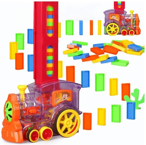 Kids Automatic Domino Train Educational DIY Car Toy Set