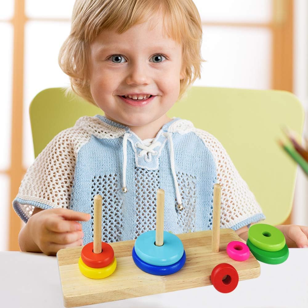 Wooden Hand Between Tower Ring Stacking Toy – MGT Toys