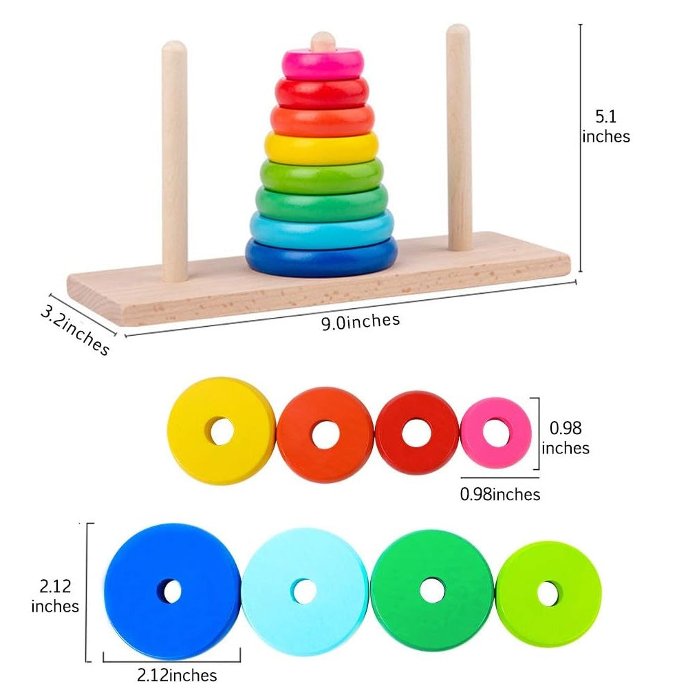 Wooden Hand Between Tower Ring Stacking Toy – MGT Toys