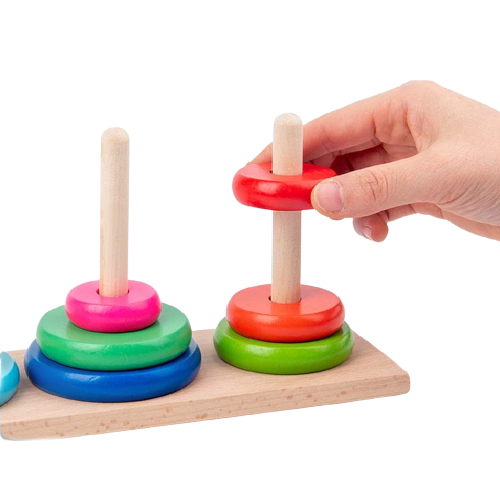 Wooden Hand Between Tower Ring Stacking Toy – MGT Toys