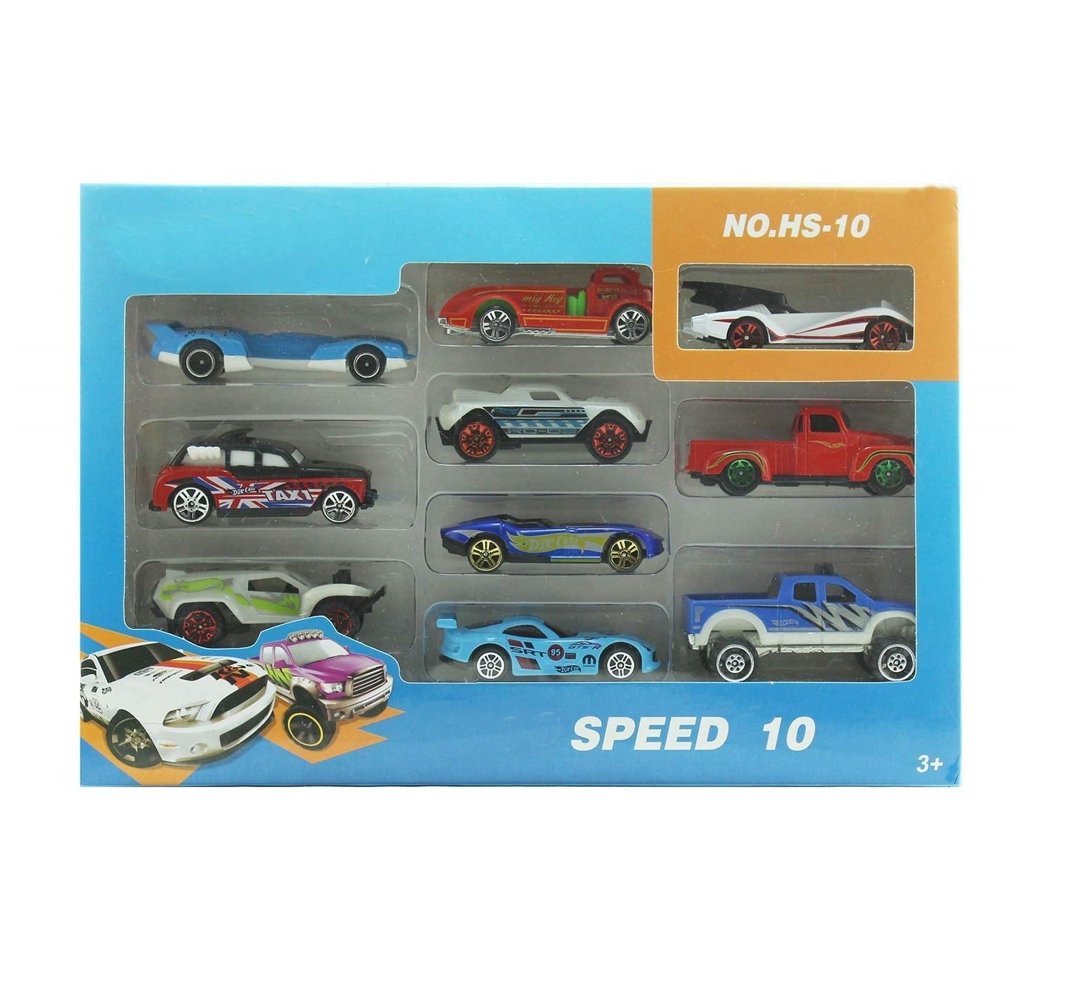Die Cast Metal Cars Multi Color Models Pack of 10