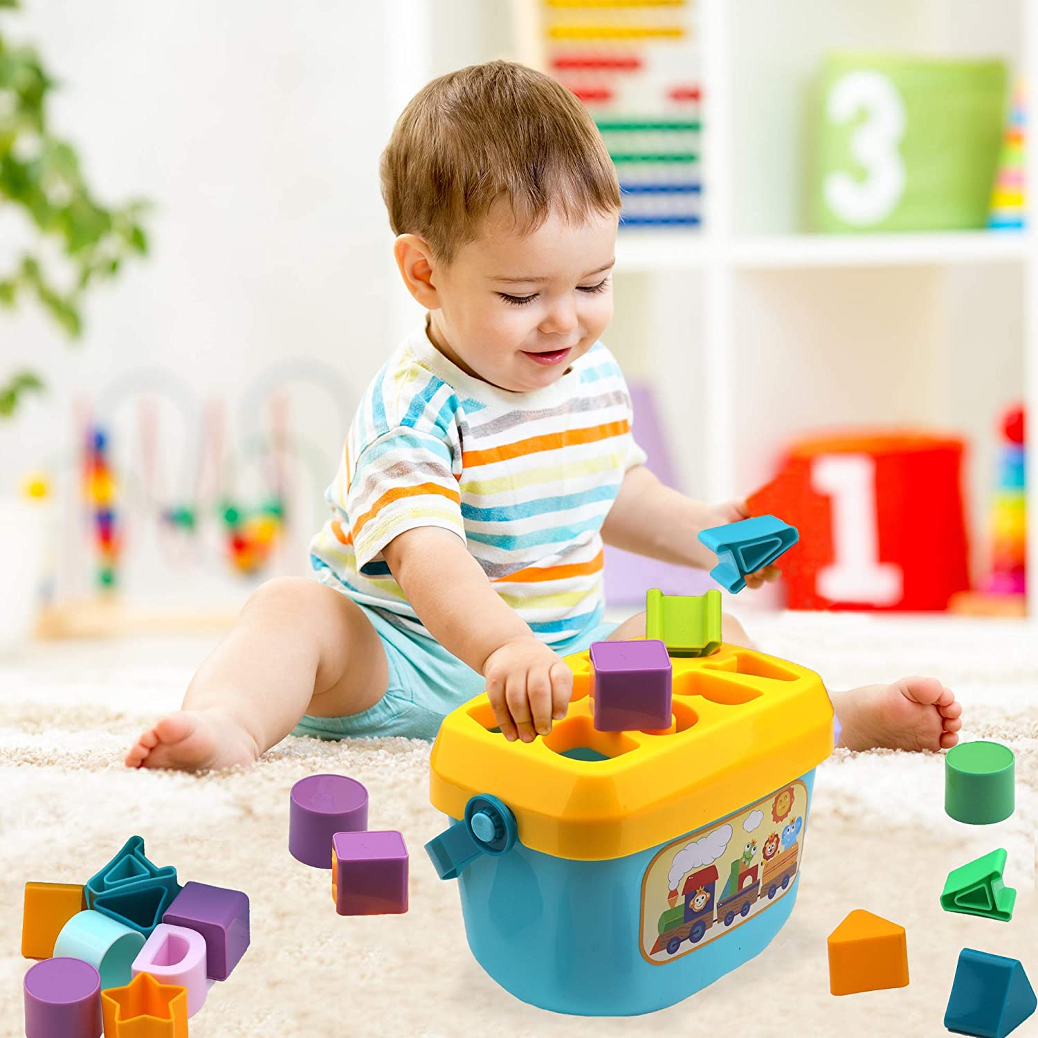 Huanger Baby's First Blocks shapes sorting Set