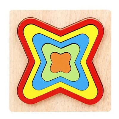 Wooden 3D Geometric Shape Cognition Puzzle Board