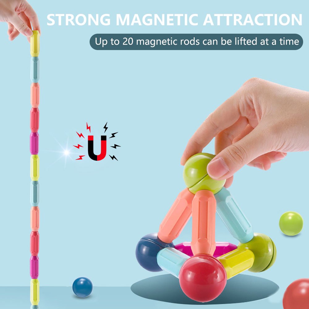 Colorful Balls & Rods Magnetic Sticks Building Blocks Sets