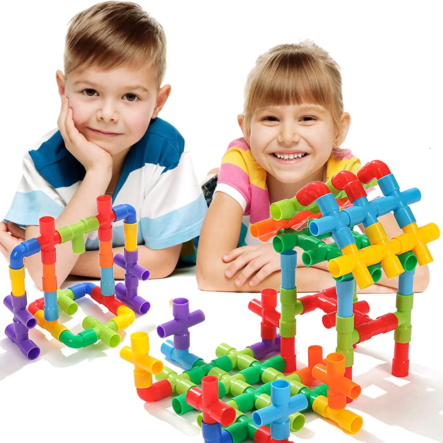 Kids Creative Pipe Puzzle Building Blocks Set Pack Of 40 pcs