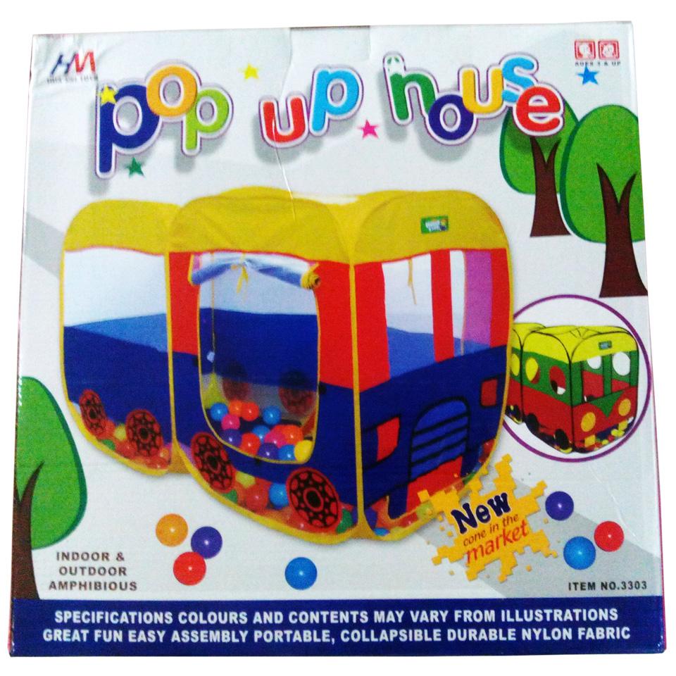 Pop Up Bus Shape Play Tent House With Free 25 balls