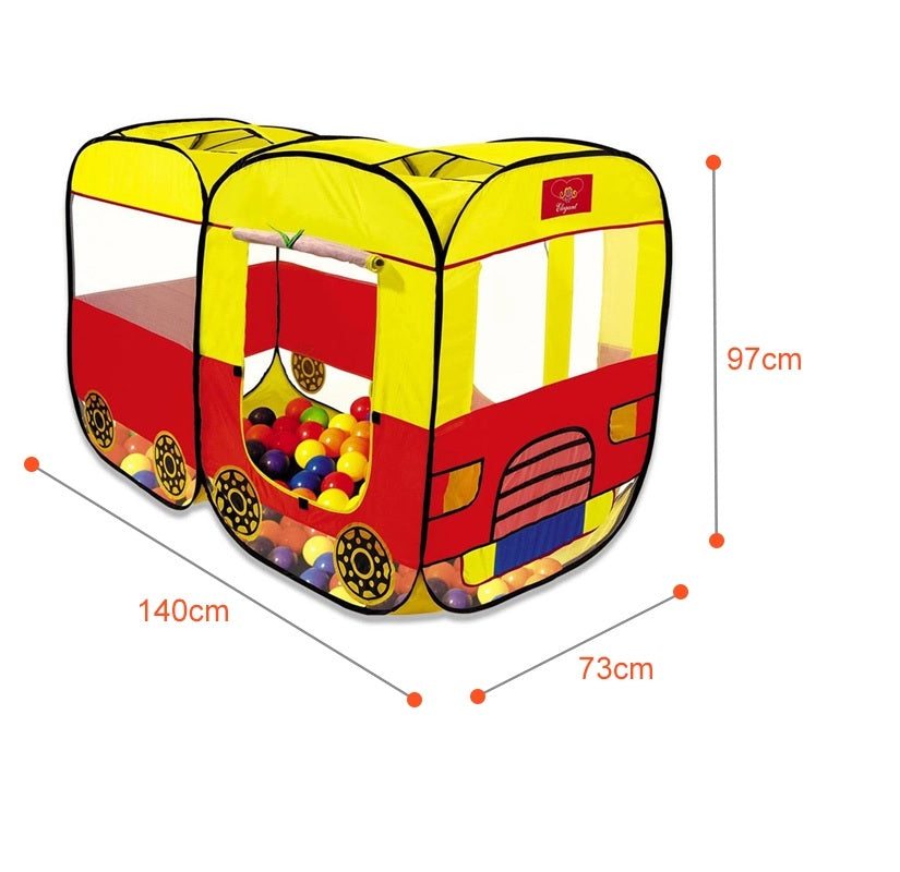 Pop Up Bus Shape Play Tent House With Free 25 balls