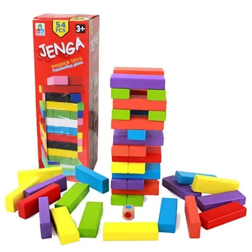 Kids Wooden Multicolor Fun Playing Jenga Game