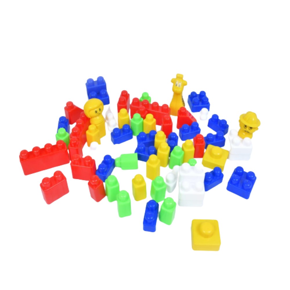 Bucket Of 55 pcs Multicolor High Quality Building Blocks