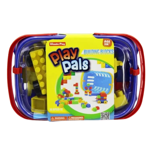 Play Pals Basket Building Blocks Set