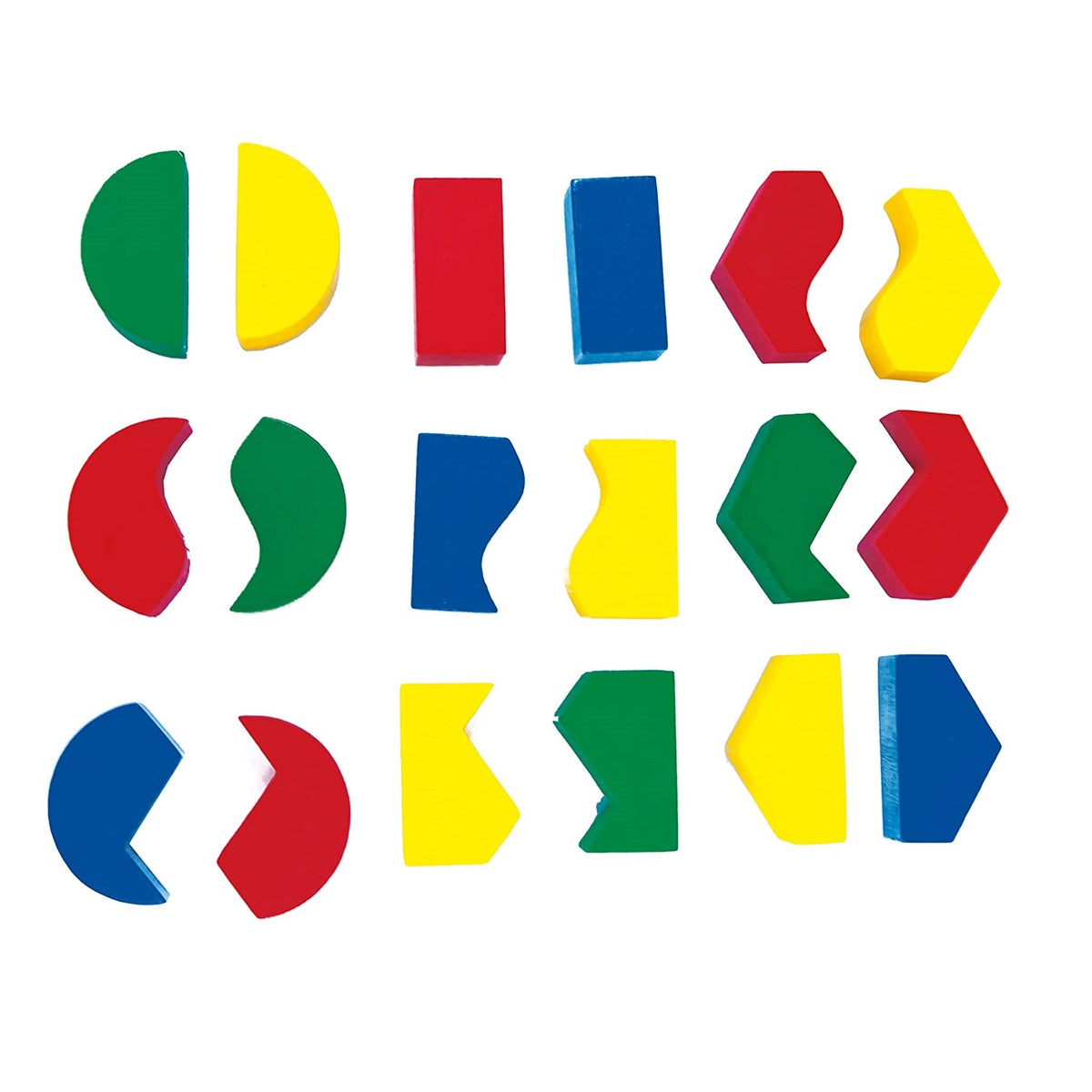 Wooden Multicolor Cut Geometric Shapes Sorting Board – MGT Toys
