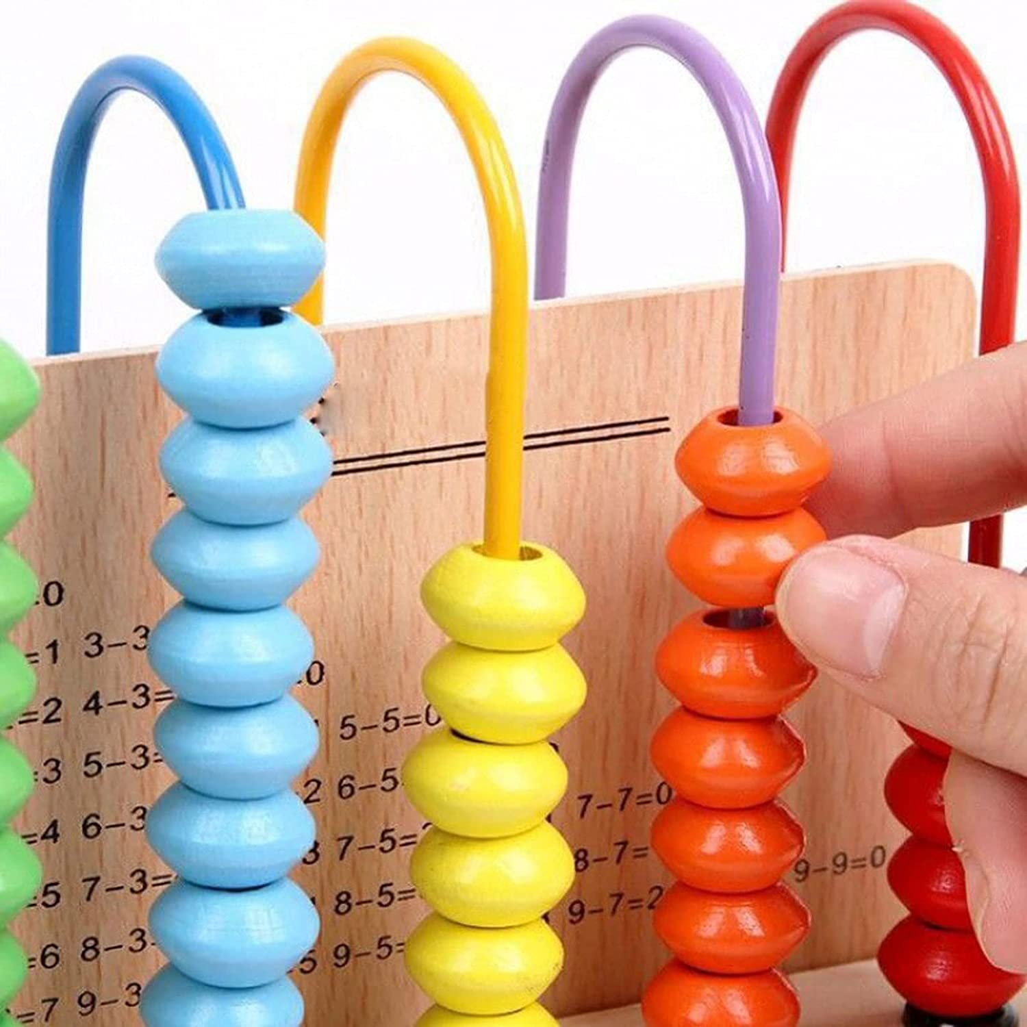 Wooden Multicolor Counter Mathematics Shelf Abacus