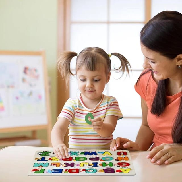 Wooden 3d Alphabets Board With Spellings & Object