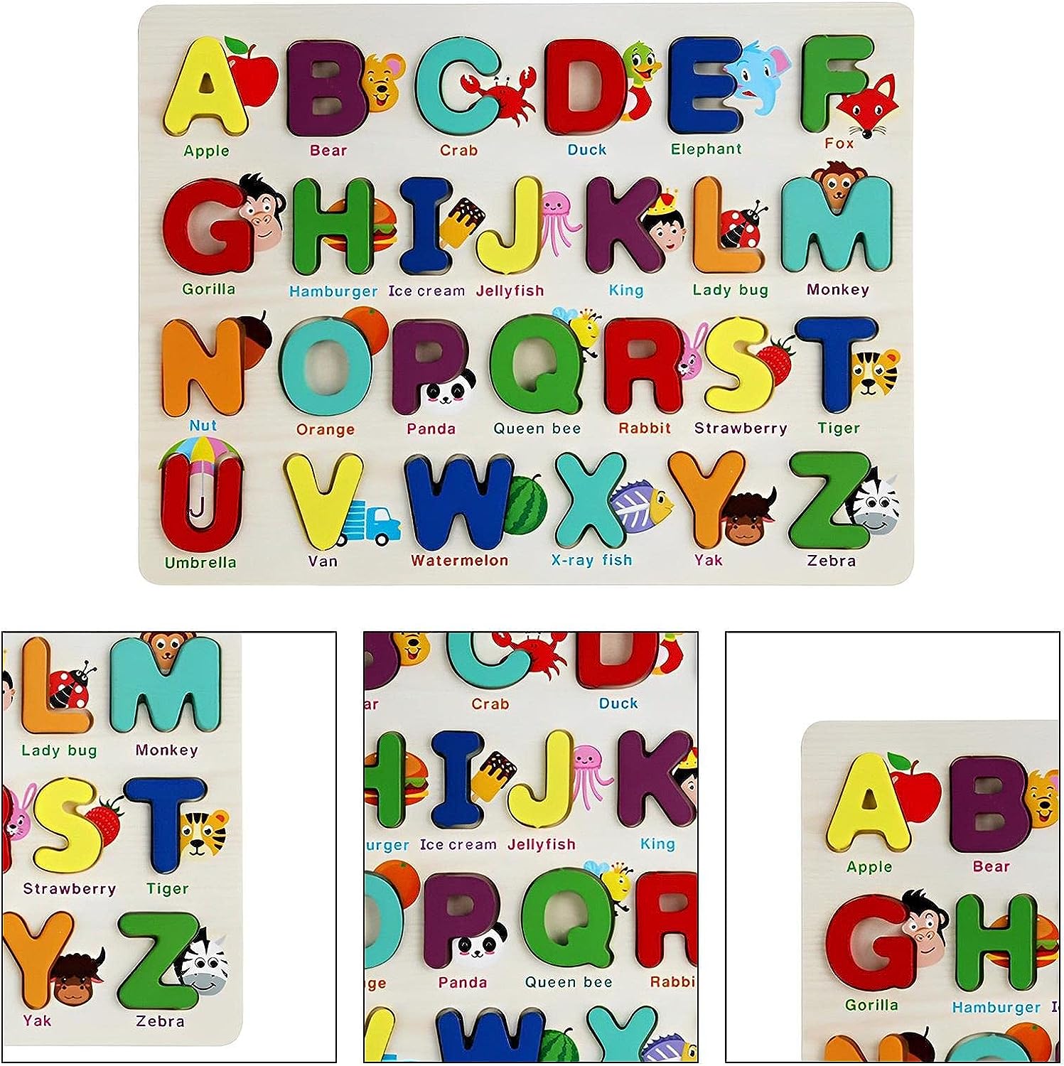 Wooden 3d Alphabets Board With Spellings & Object