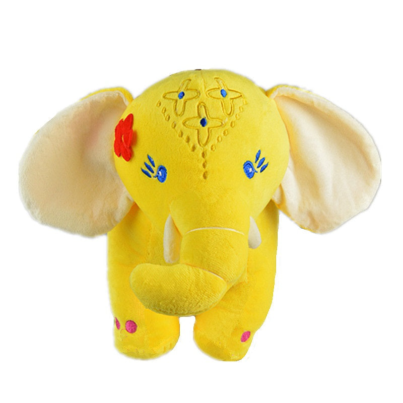 Kids 12 inch Stuffed Yellow Teddy Elephant Playing Toy