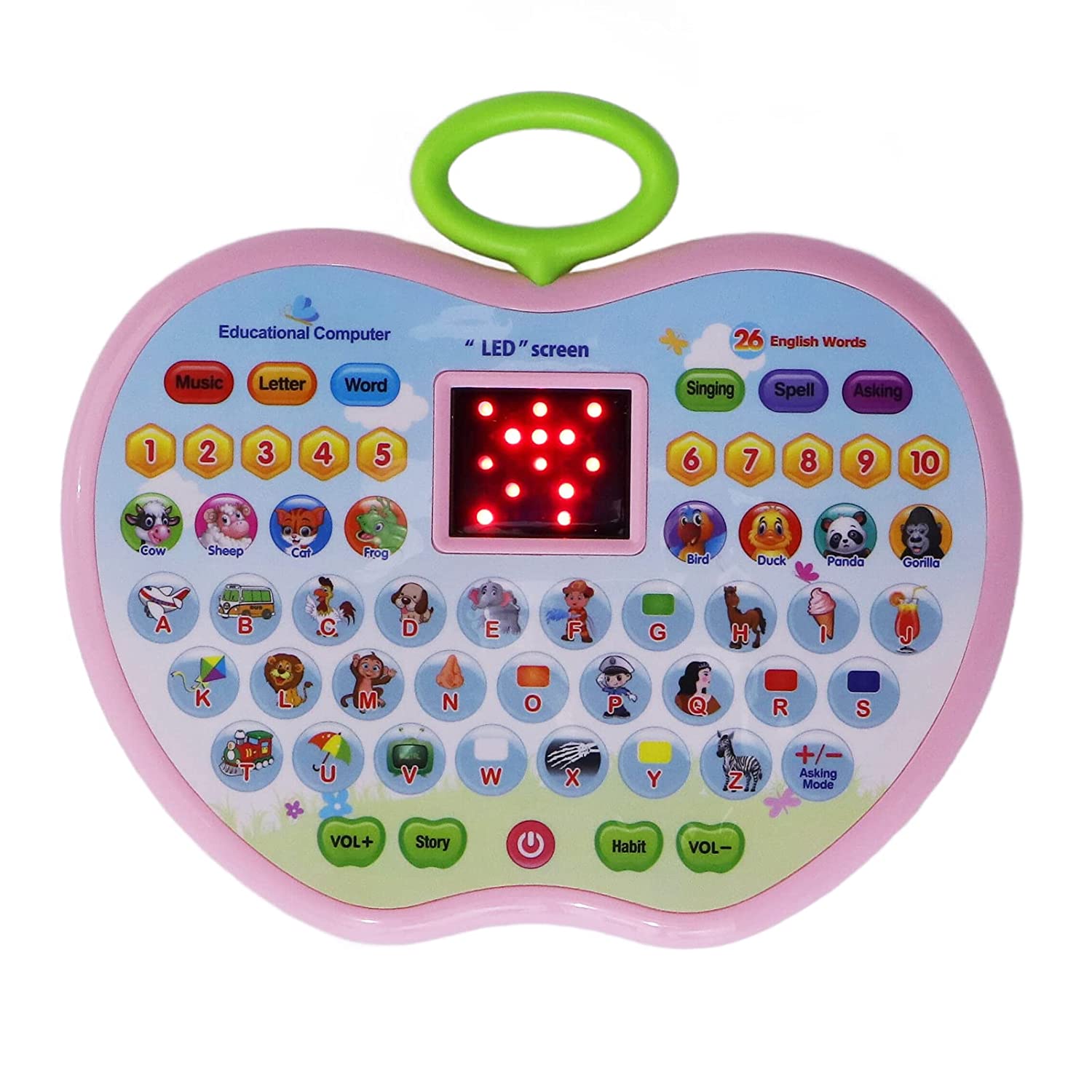 Apple Shape Educational Computer Tablet With LED Display