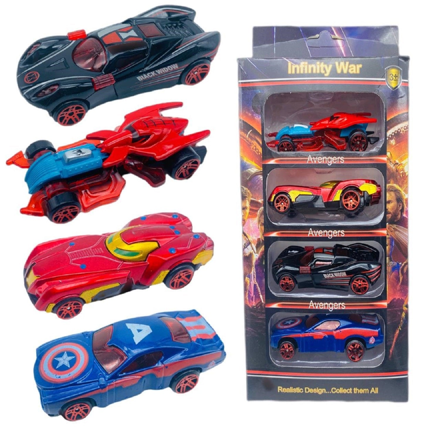 Metal Diecast Avenger Cars Set-Pack of 4